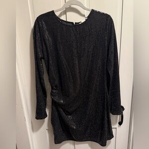 NWT H&M Black Sparkle Long Sleeve Mini Dress - XL
